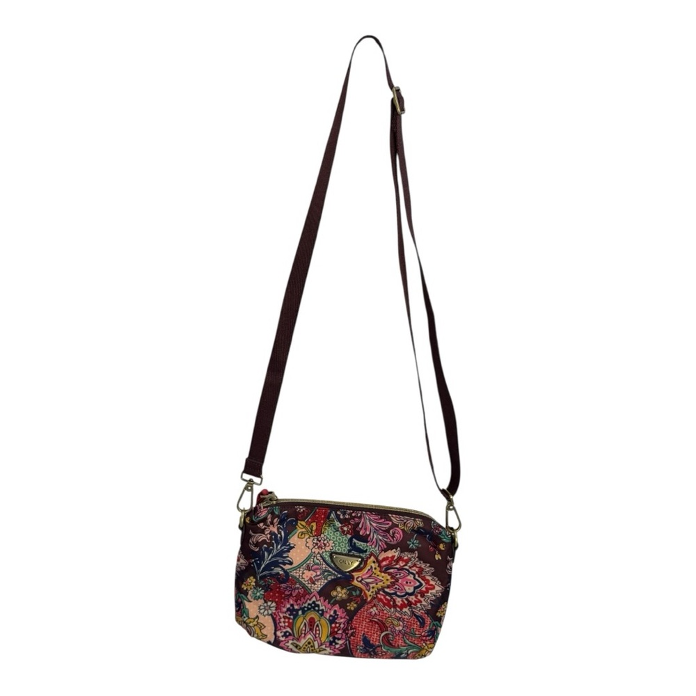 Oilily Red and Pink Crossbody Bag with Floral Design EUC LIKE NEW